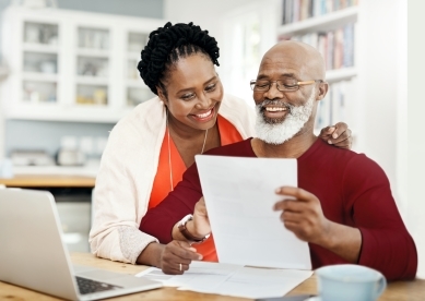 Couple looking at paperwork